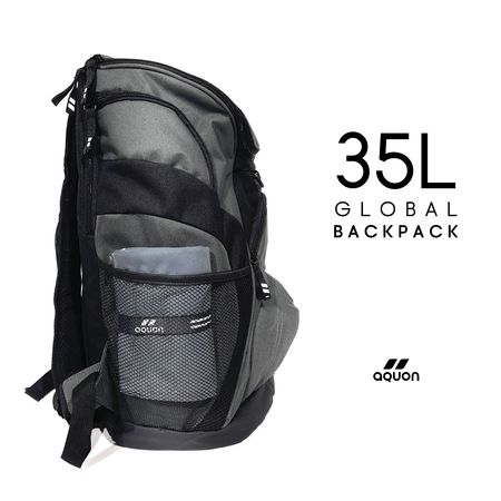 Mochila De Natación Aquon Global 35 Litros Lisas Gris Negro