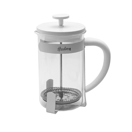 Cafetera De Vidrio Embolo Prensa Francesa Linea Hudson Fr10 Acero Inox/blanco Fr10