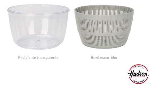 Centrifugador Plástico Para Verduras De 5 L Hudson Blanco - Vista 3