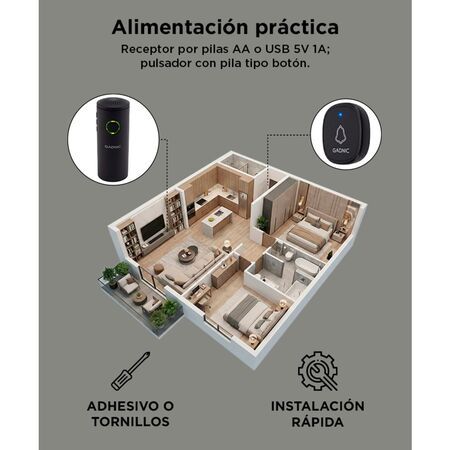 Timbre Portátil Gadnic Inalambrico 39 Melodías 