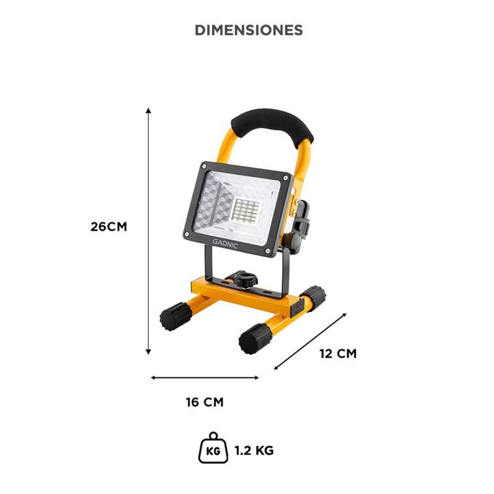 Reflector Portátil Gadnic Lámpara Recargable 30w - Vista 5