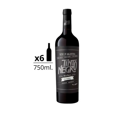 Vino Tinto Tinto Negro Uco Valley Malbec Caja x 6