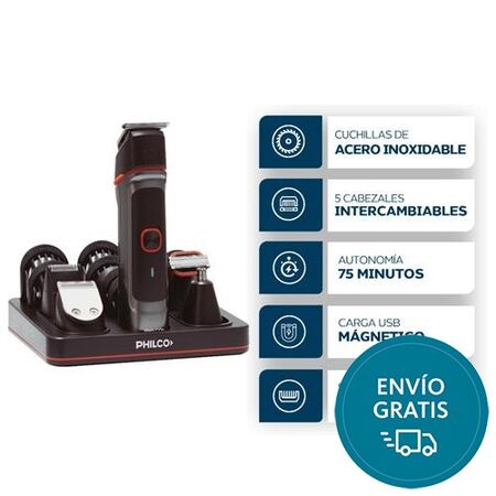 Cortapelo inalambrico 5 en 1 Philco CB8875PP Grooming