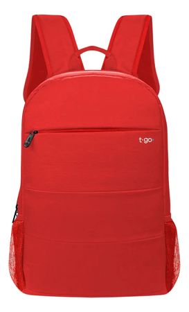 Mochila Porta Notebook T-go Hombre Mujer Reforzada Urbana Color Rojo 