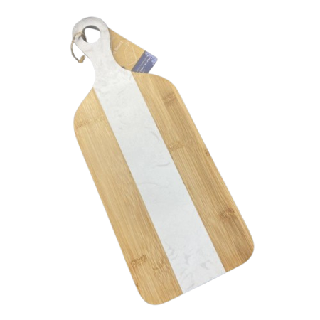 Bandeja Bamboo 42x16 5 Simil Marmol Blanco