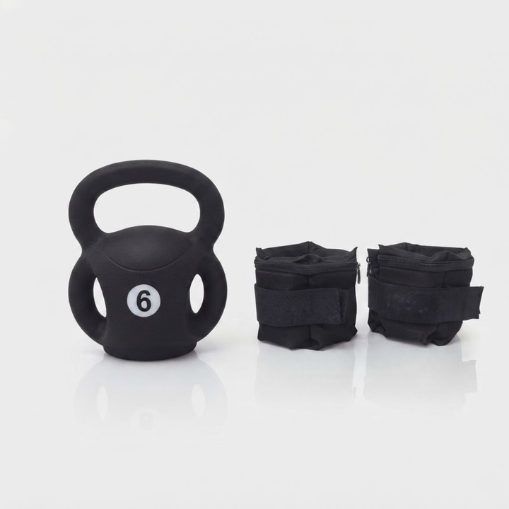 Pesa Rusa con Manijas Laterales 6 Kg + Par de Tobilleras 2 Kg - Vista 2