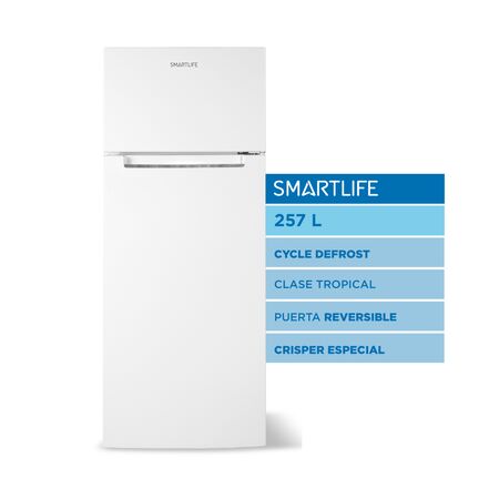 Heladera Con Frezeer Blanca 252 Litros Smartlife Sl-Rfh260wh