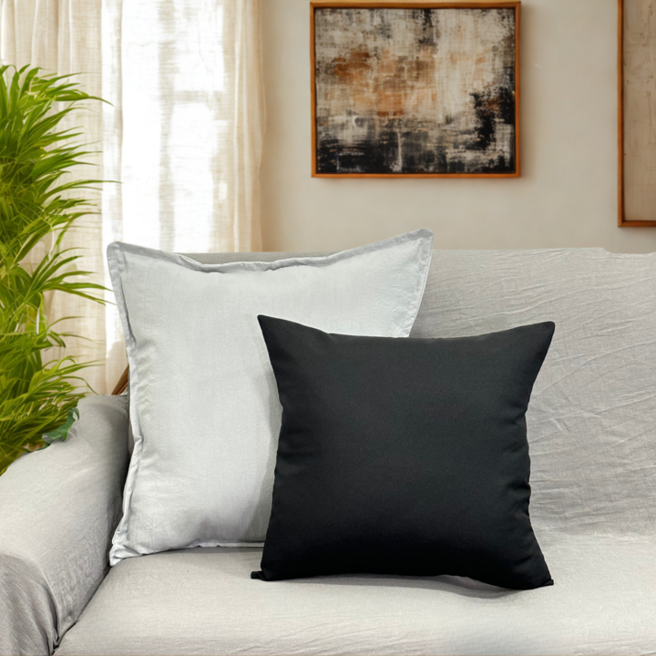 Set de 4 almohadones decorativos NEGRO con 1 pelo largo N1 - Vista 4