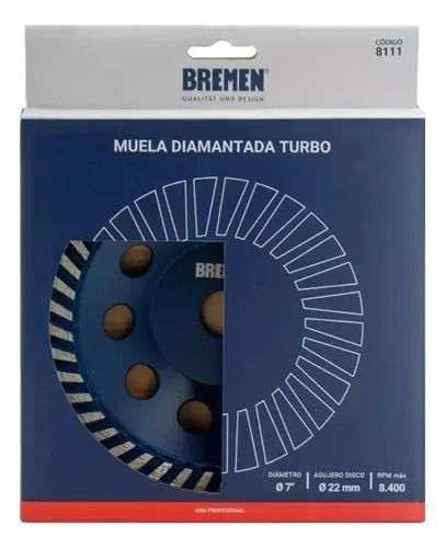 Muela Diamantada Bremen Turbo 7 Pulgadas - Vista 1