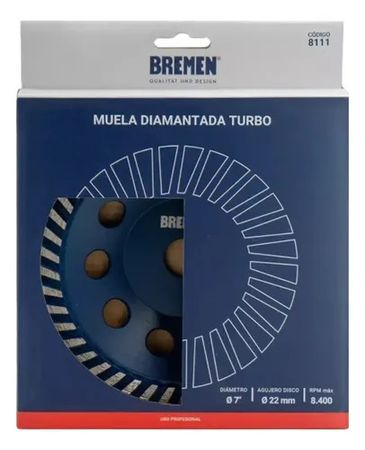 Muela Diamantada Bremen Turbo 7 Pulgadas