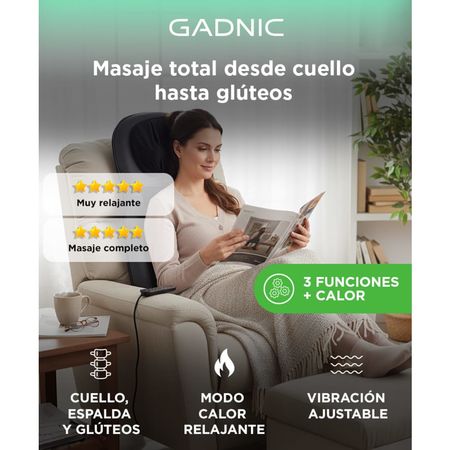 Asiento Masajeador Gadnic Acacia Shiatsu Terapia de Calor