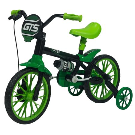 Bicicleta rodado 12 GTS con cantimplora verde