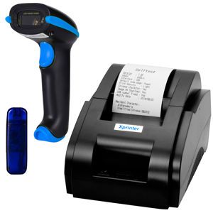 Kit de Lector de Código de Barras Inalámbrico Gadnic + Impresora Térmica XP-58IIH