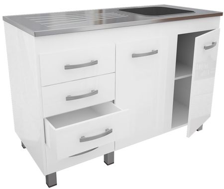 Bajo Mesada Muebles Orlandi 120Cm 612 Blanco