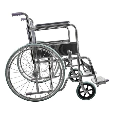 Silla De Ruedas Con Apoya Brazos Y Pedanas Fija Cromada