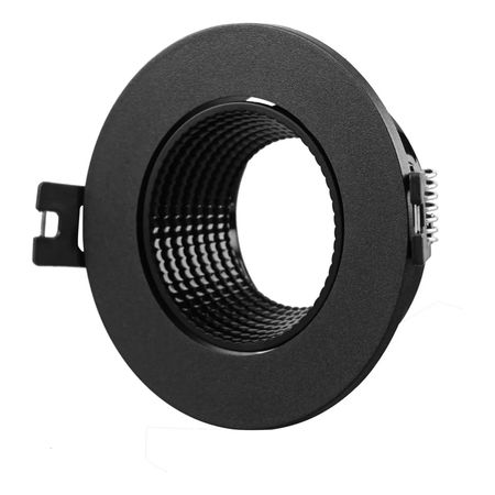 Spot Embutido Redondo Con Mov Antidesl Emi1 Gu10 90 Mm Negro