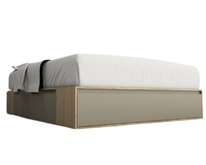 Base Cama Box Linea Minimal 1.60m 4 Cajones Con 1 Puerta 6443 Olmo/Gris C Tables - Vista 2