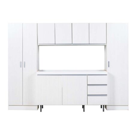 Combo De Bajo Mesada Y Alacena Blanco Aluminio 245 Cm Blanco Arco