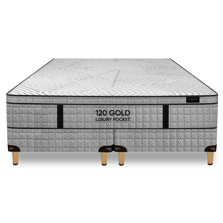 Colchón + Sommier Resortes Super Queen King Koil Luxury Pocket 160x200x30