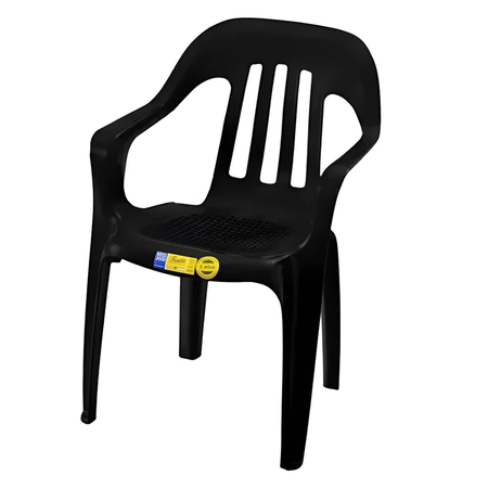 silla plastica fiesta voss2000 apoya brazos negra