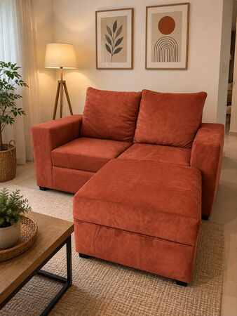 Sillon Milan dos cuerpos con camastro Terracota