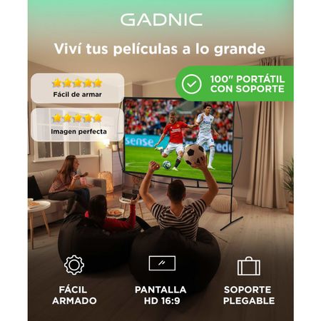 Pantalla de Proyector Gadnic con Soporte Plegable Portátil de 100 pulgadas