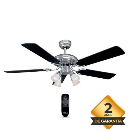 Ventilador de Techo Liliana 5 Paletas BlancoNegro 120cm 4 Luces Control Remoto VVTHM415R