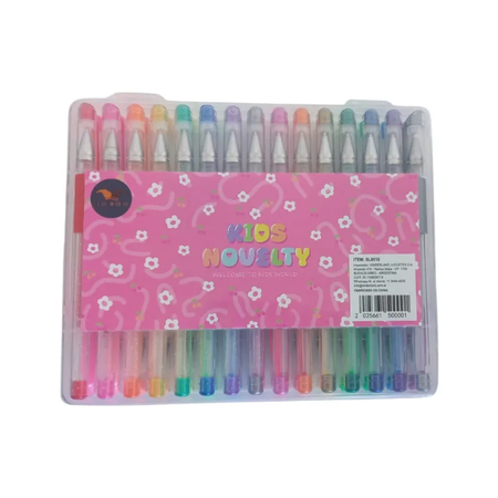 Estuche Lapiceras Gel Pop Glitter Colores Sl6615 Shine Vs Vs