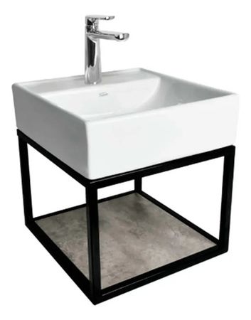 Ferrum Tori Mueble De Caño C/estante Y Lavatorio 1a Y325cbn Blanco Brillante