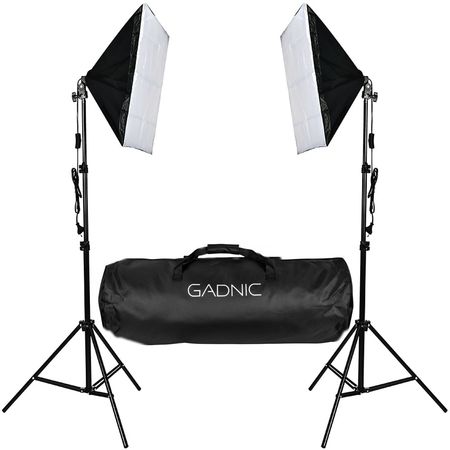 Kit de par de Trípodes Gadnic + Softbox Iluminación + Bolso Kit Profesional Fotografía  