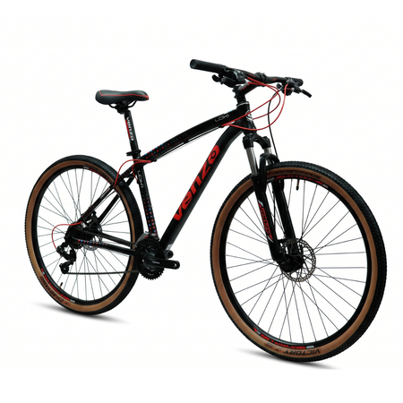 Bicicleta MTB Venzo Loki Talle L R29 21V Negro Rojo Disco Mec