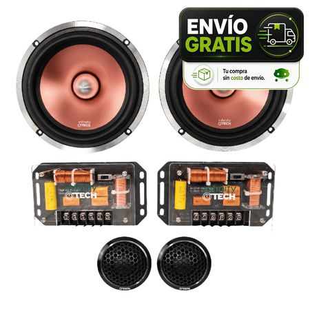 Kit de Componentes Infinity Tech IN-65D7 6.5" 2 Vías 60W RMS 800W Max 4 Ohm