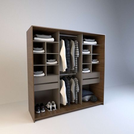 Vestidor 1,80m 4 Cajones Nogal Gris