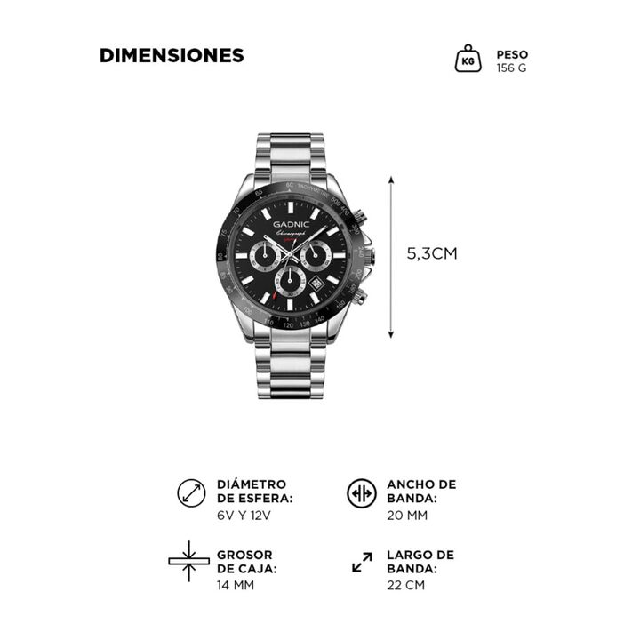 Reloj de Cuarzo para Hombre Gadnic Morfeo Resistente al Agua con Fecha y Hora - Vista 6