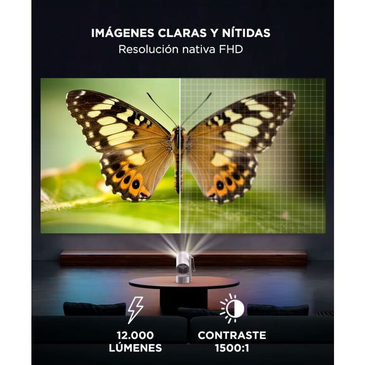 Proyector Gadnic Inalámbrico 12.000 Lúmenes Google TV Auto Keystone AutoFocus WiFi BT - Vista 6