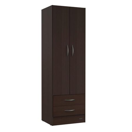 ROPERO PLACARD 2 PUERTAS MOSCONI EXPRESS 2 CAJONES 55976 COLOR CHOCOLATE