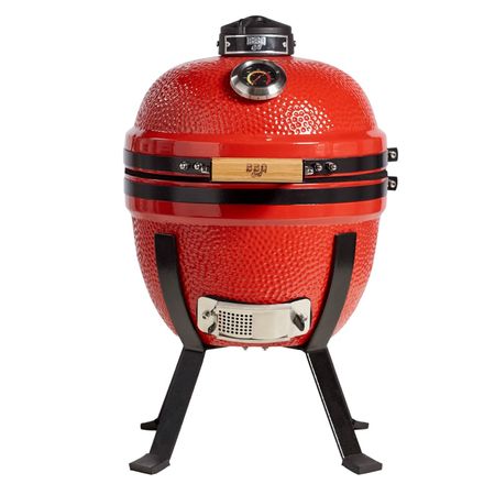 Kamado Kad 14 rojo con funda - BBQ Grill - Horno Ceramico - Parrilla