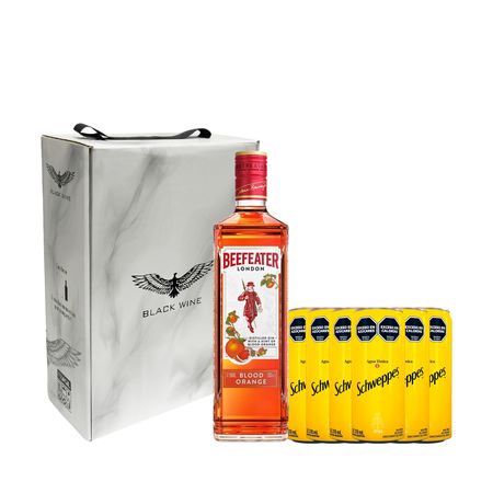 Gin Beefeater Blood Orange y 6 Latas Tonicas Schweppes Con Estuche