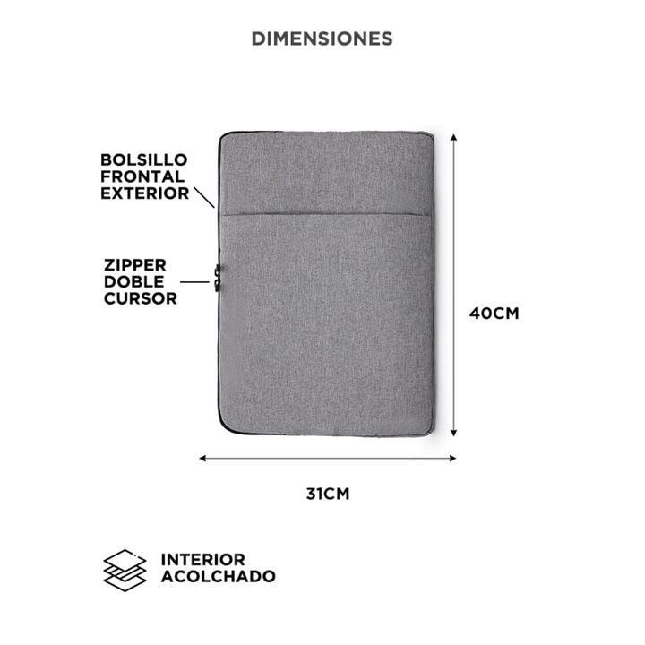 Funda Para Notebook Gadnic de 15.6” Impermeable Con Proteccion Interior - Vista 5