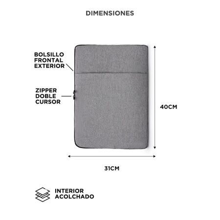 Funda Para Notebook Gadnic de 15.6” Impermeable Con Proteccion Interior