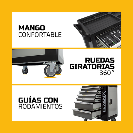 Carro Gabinete Porta Herramientas Branx 194 Piezas Premium