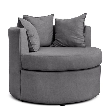 Sillón 1 Cuerpo Redondo Coco Tapizado Shot Onyx Espácity