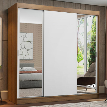 Placard Madesa Reno 3 Puertas Corredizas 2 Espejos 4 Cajones 205x180 03