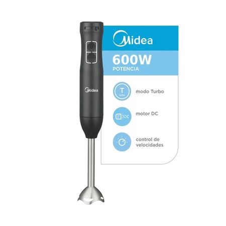 Minipimer Varilla Metal 600 Watts Vaso Medidor Midea Hb-b6b1ar1 Negra