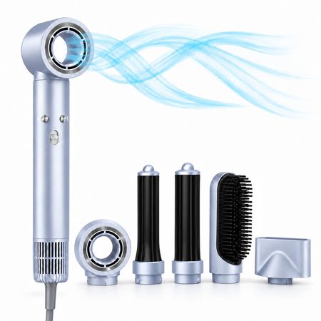 ProStyle Ion 5en1 Secador Cepillo Alisador Iónico 1300W Motor BLDC Celeste