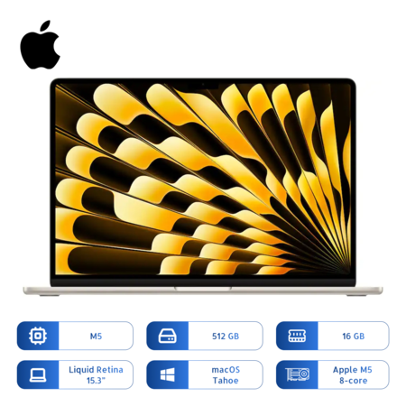 Apple Macbook Air M5 512gb Ssd 16gb Ram 15.3 Pulg Starlight