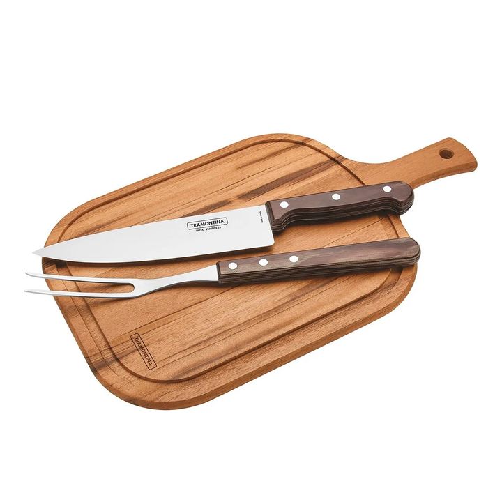 Juego Para Asado 3 Pzs Tramontina Con Tabla - Vista 6