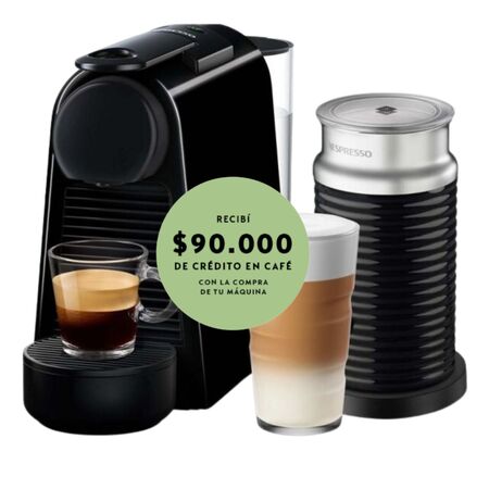 Cafetera Nespresso Essenza Mini Negra + Aeroccino A3KD30-AR-BKNE2-EI
