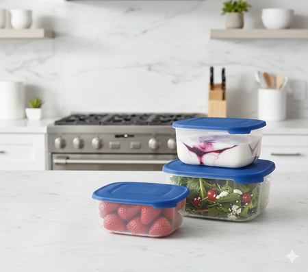 Set x 6 Hermeticos Tapers Plasticos Recipiente  Italiano Tontarelli 