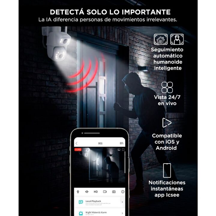 Cámara de Seguridad Gadnic Doble Lente 6MP FHD Resistente Al Agua - Vista 4